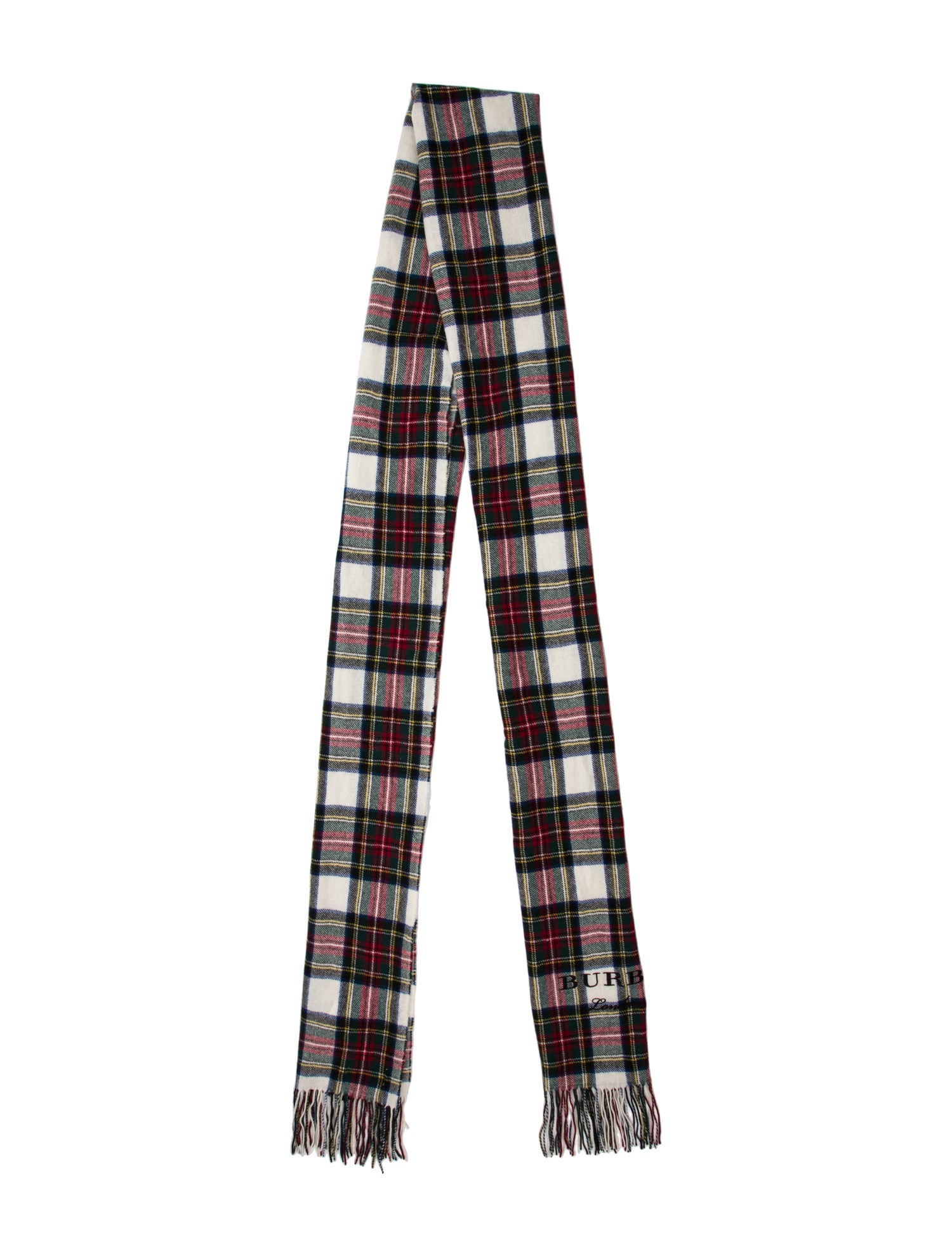 Burberry Cashmere Plaid Print Scarf