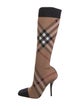 Burberry House Check Pattern Sock Boots