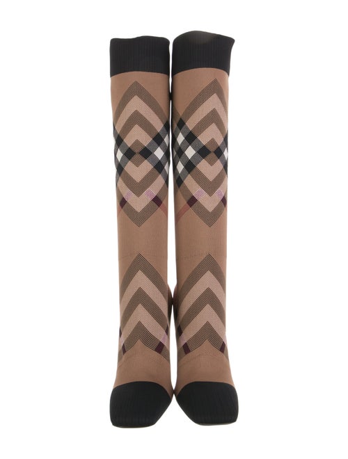 Burberry House Check Pattern Sock Boots