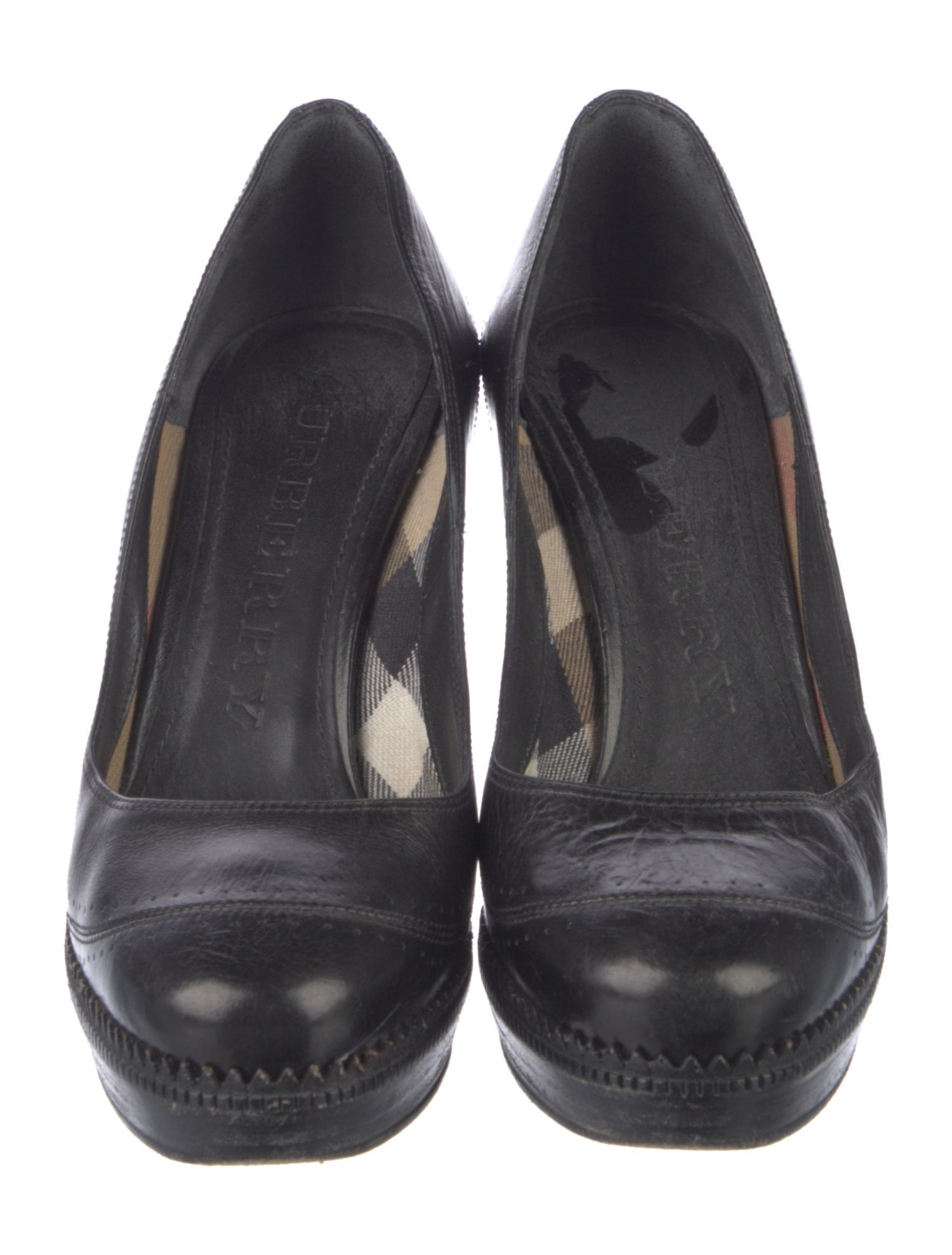 Burberry Leather Lasercut Accents Pumps