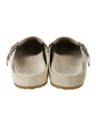 Burberry Suede Plaid Print Mules