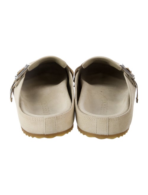 Burberry Suede Plaid Print Mules