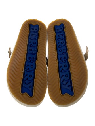 Burberry Suede Plaid Print Mules