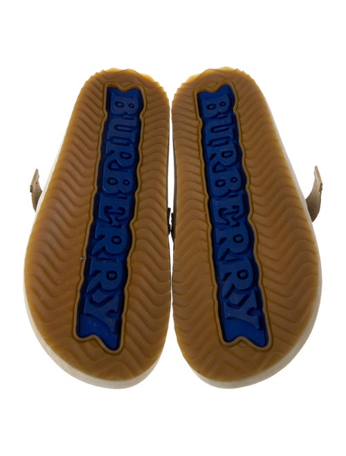 Burberry Suede Plaid Print Mules