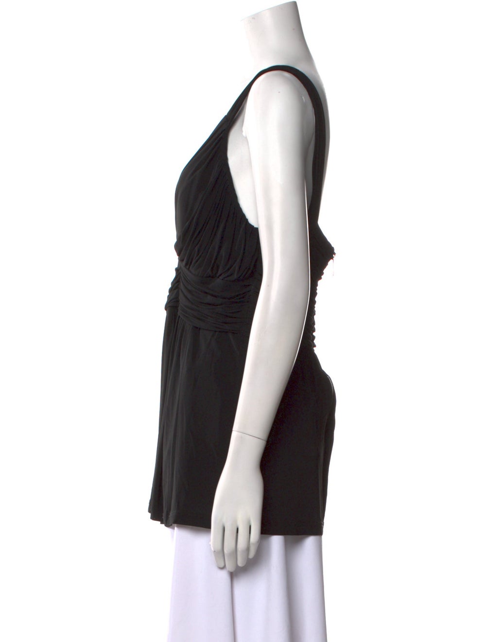 Burberry Top Black Beat Check Pattern Pleated Acc… - image 2