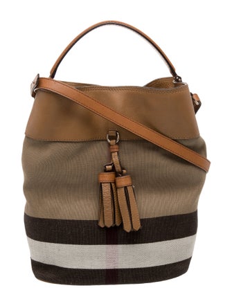 Burberry Exploded Check Bucket Bag Large