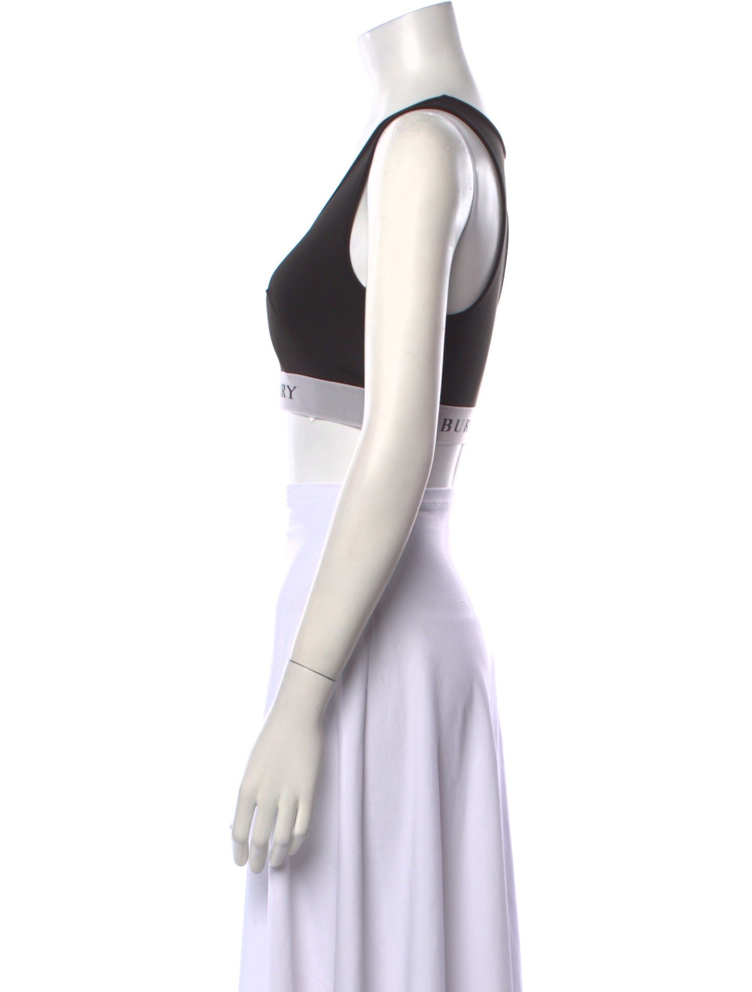 Burberry Graphic Print Scoop Neck Crop Top