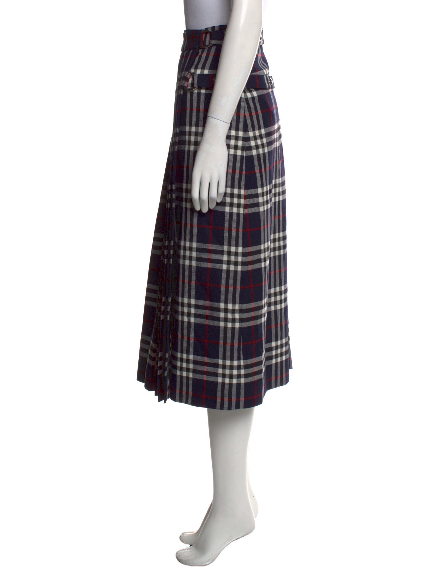 Burberry Wool Midi Length Skirt