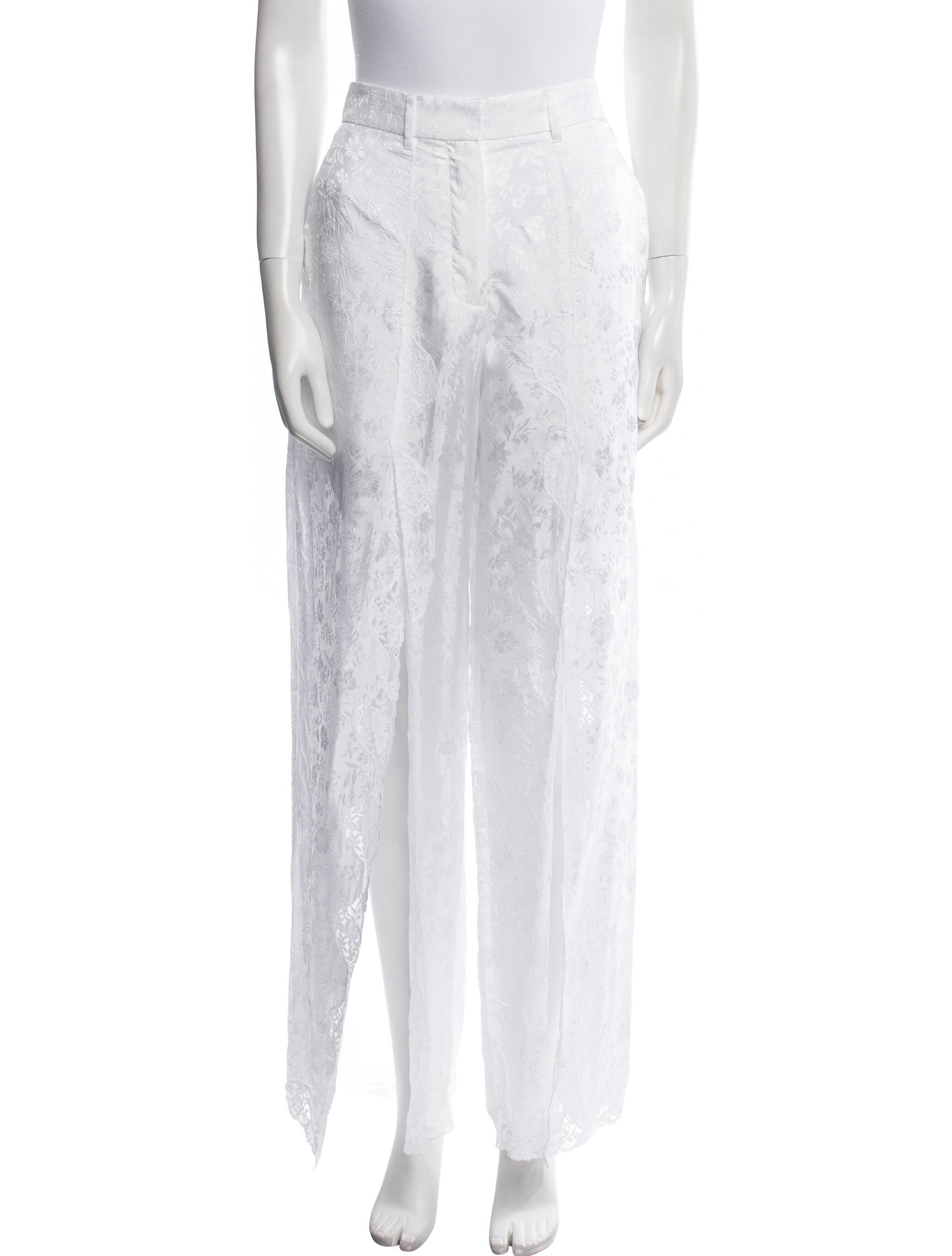 Burberry Lace Pattern Wide Leg Pants w/ Tags