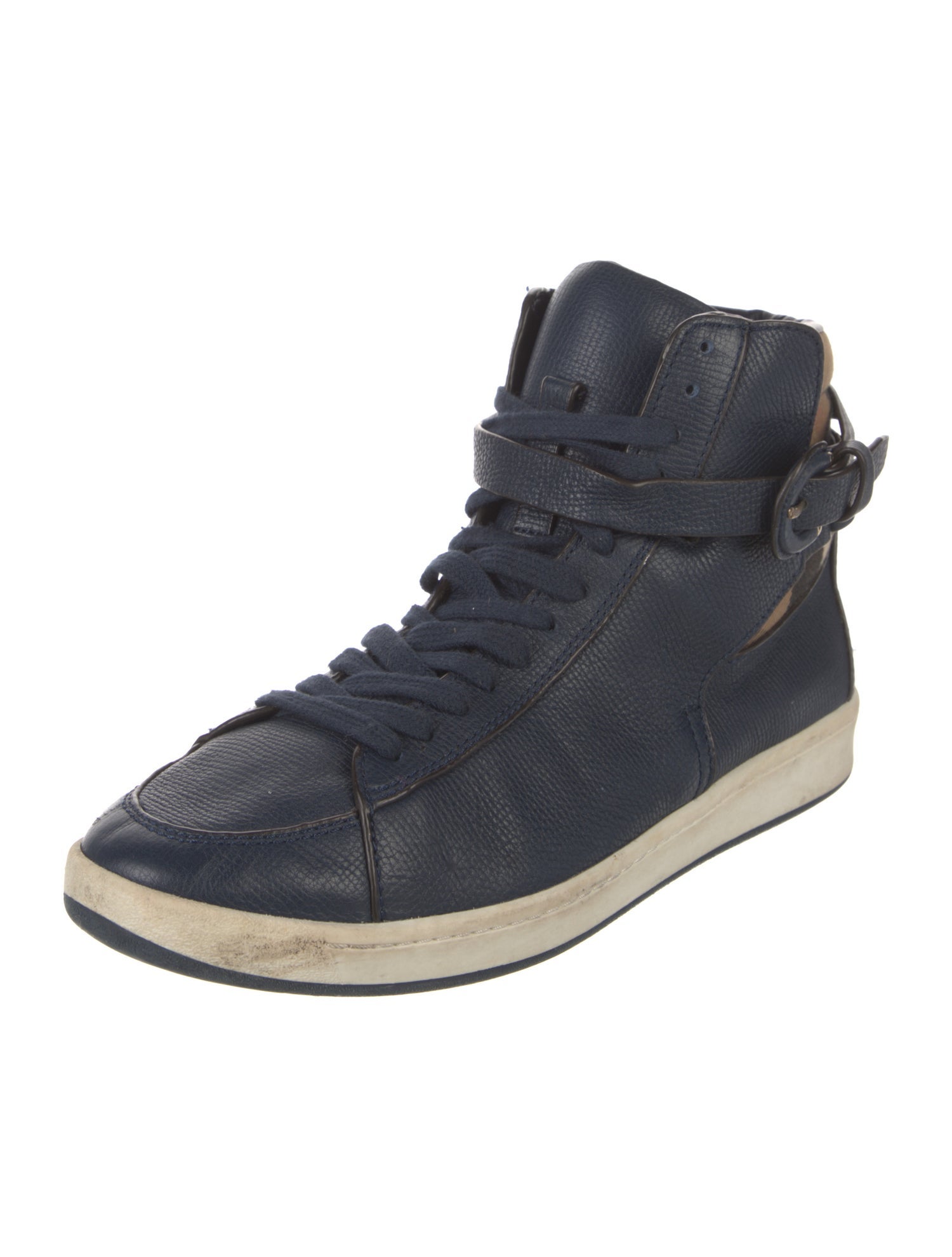 Burberry House Check Pattern Leather Sneakers