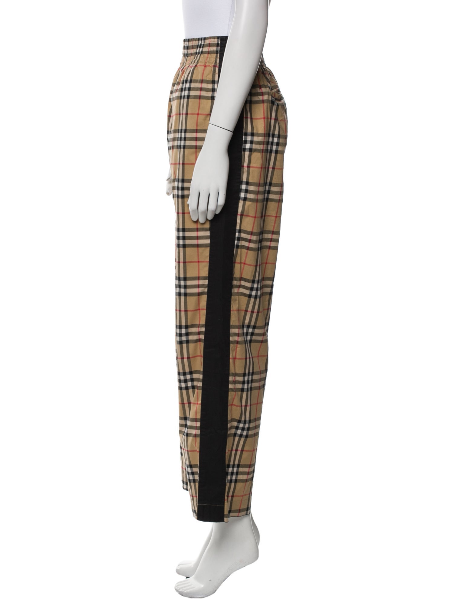 Burberry Plaid Print Wide Leg Pants