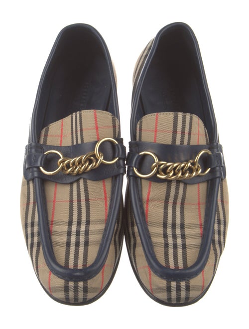 Burberry Haymarket Check Pattern Canvas Loafers