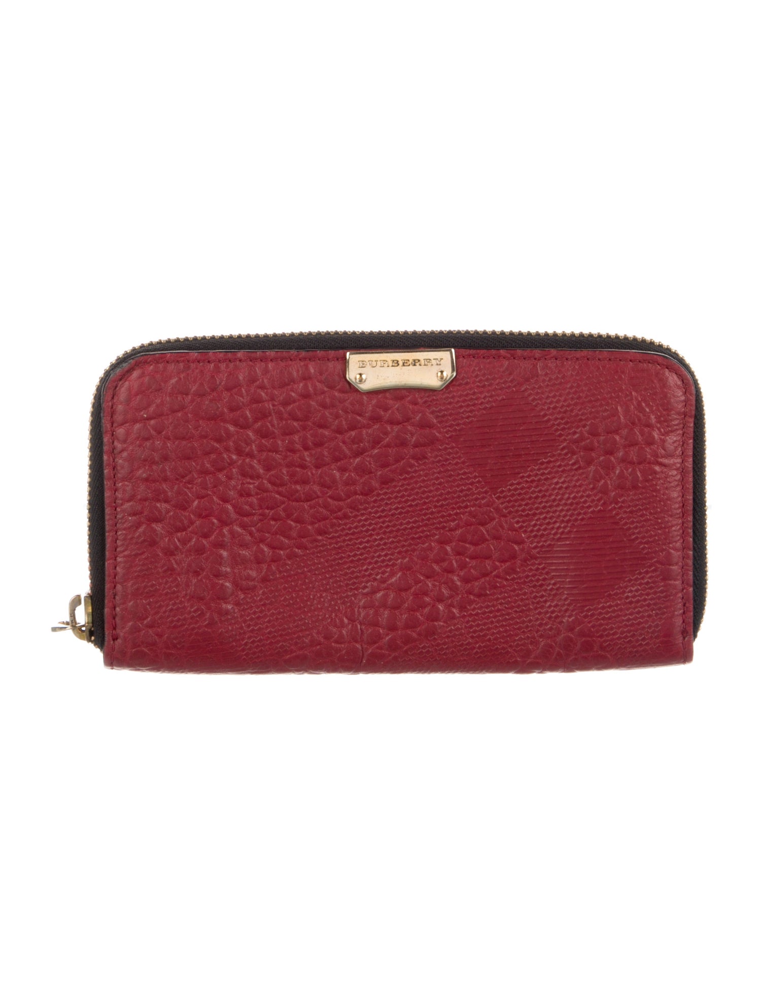 Burberry Embossed Leather Continental Wallet