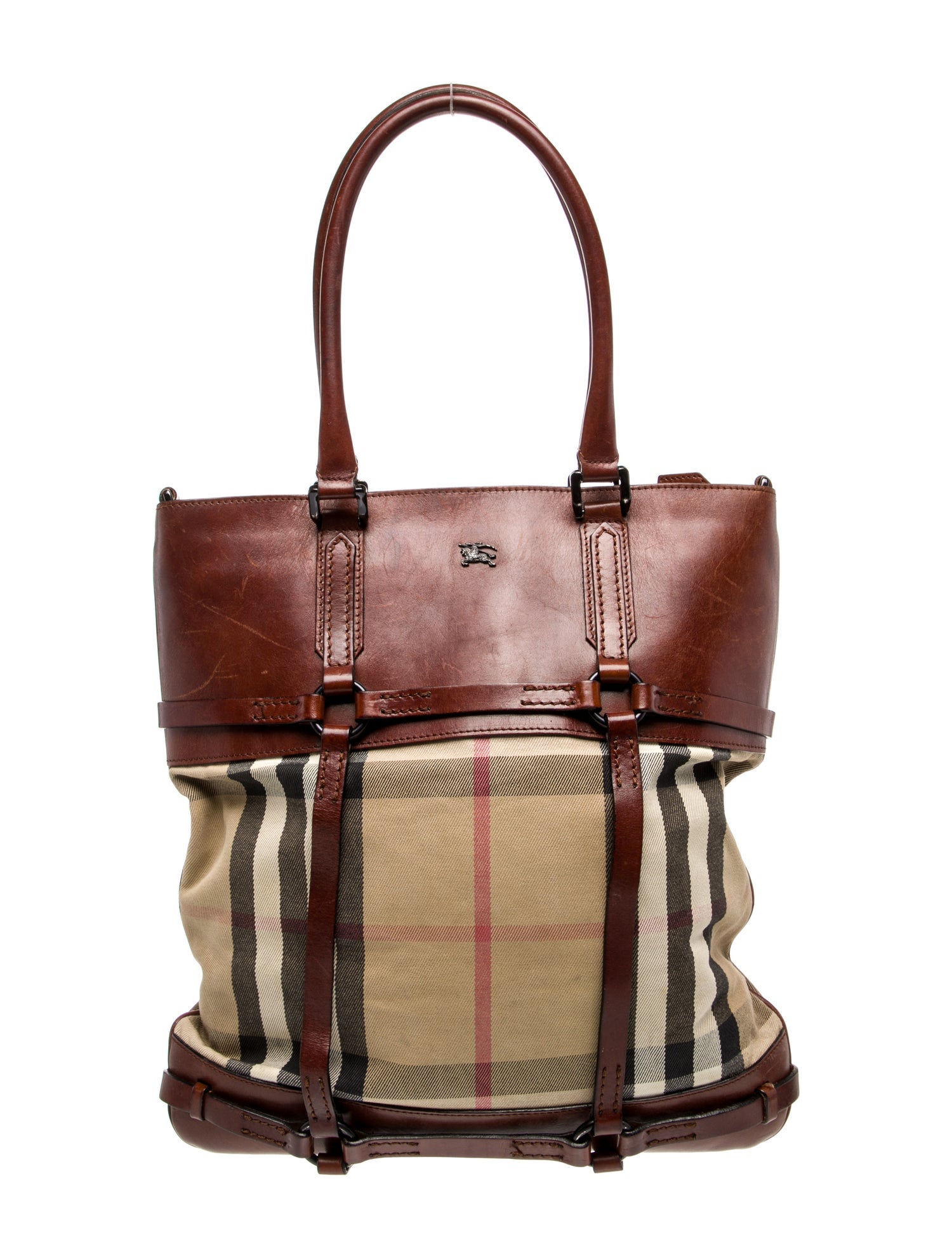 Burberry House Check Top Handle Bag Medium Vintage