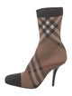 Burberry Smoked Check Pattern Sock Boots