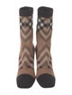 Burberry Smoked Check Pattern Sock Boots