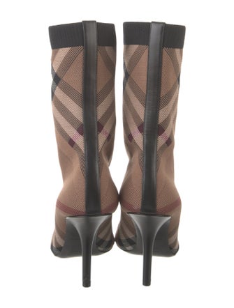 Burberry Smoked Check Pattern Sock Boots