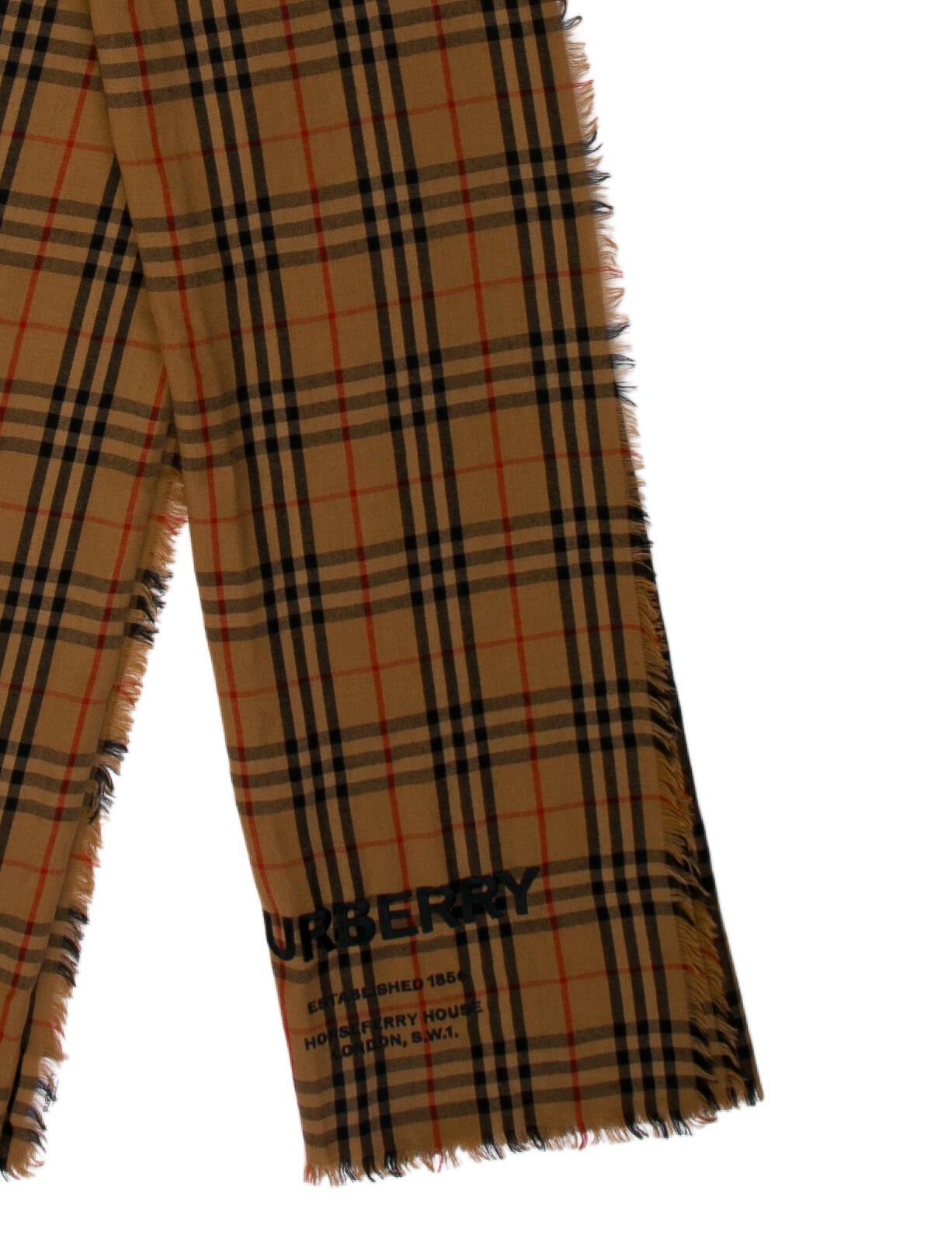 Burberry Cashmere Nova Check Pattern Scarf