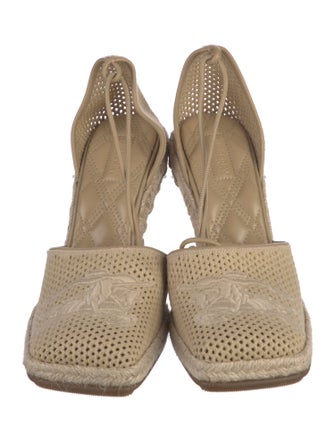 Burberry Mesh Embroidered Accent Espadrilles