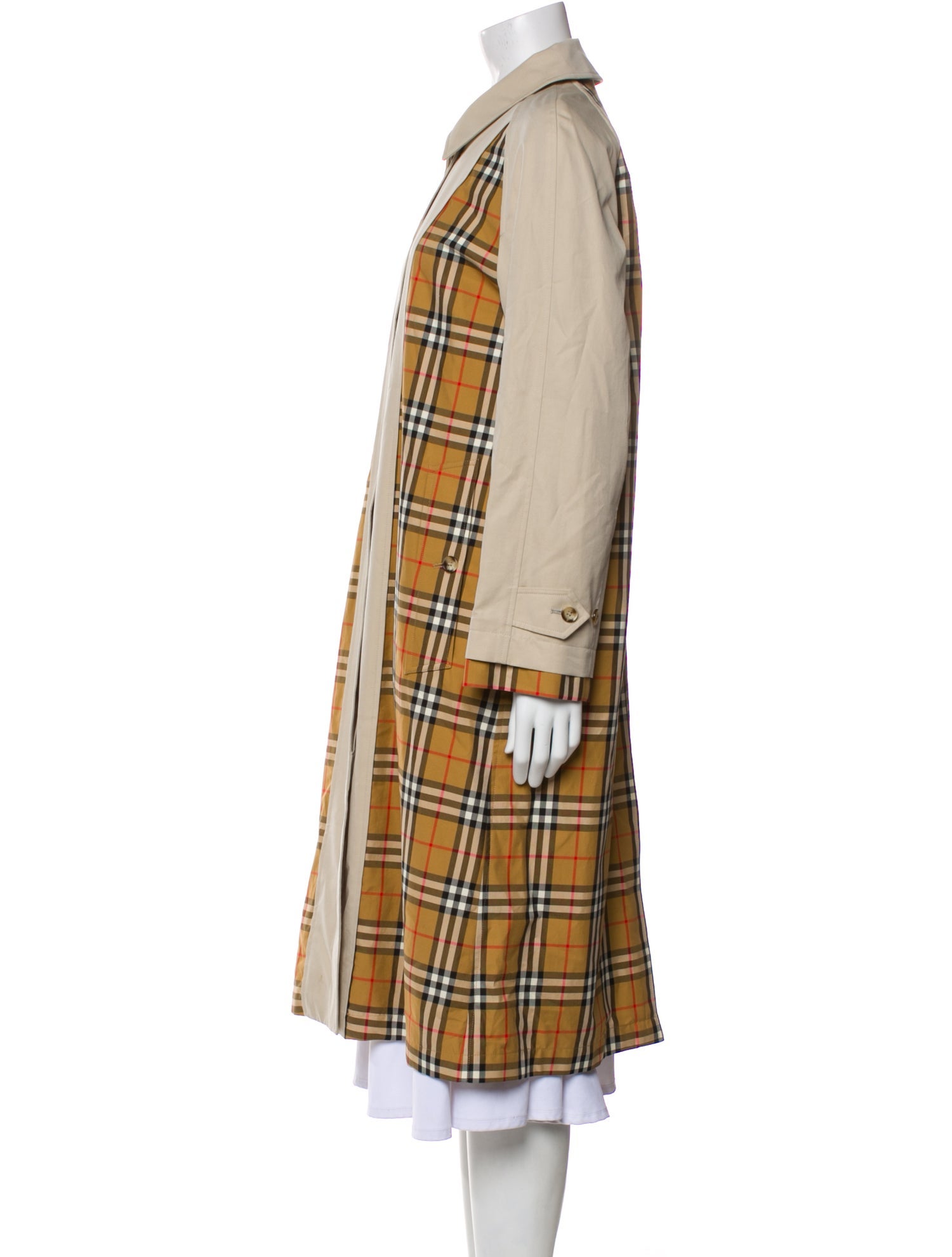 Burberry Plaid Print Trench Coat w/ Tags
