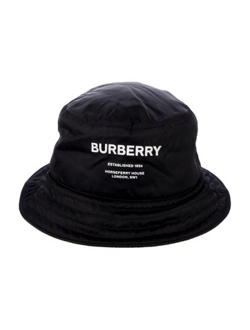 Burberry Hats Embroidered Logo Reversible Bucket Hat
