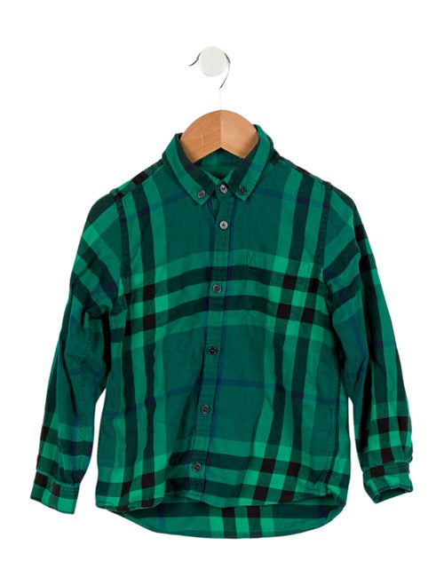 Burberry Boys' Plaid Print Button Up