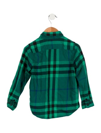 Burberry Boys' Plaid Print Button Up