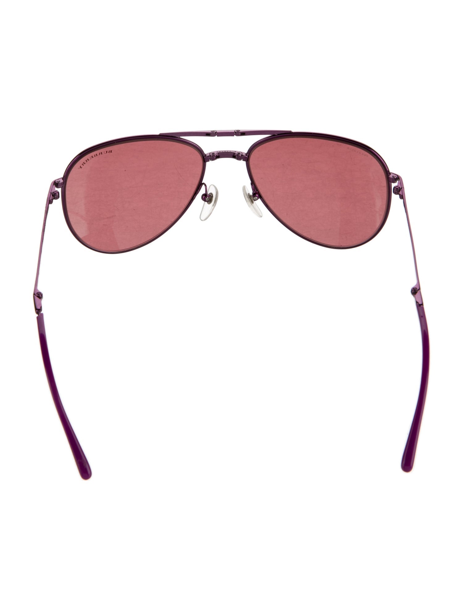 Burberry Nova Check Pattern Aviator Sunglasses