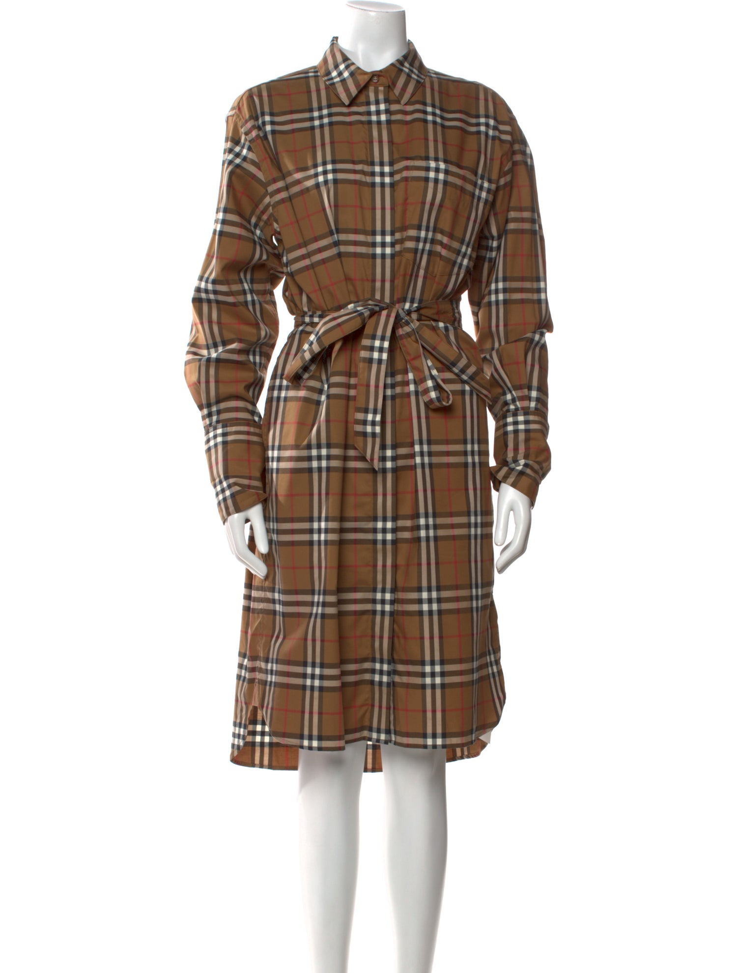 Burberry Plaid Print Knee-Length Dress