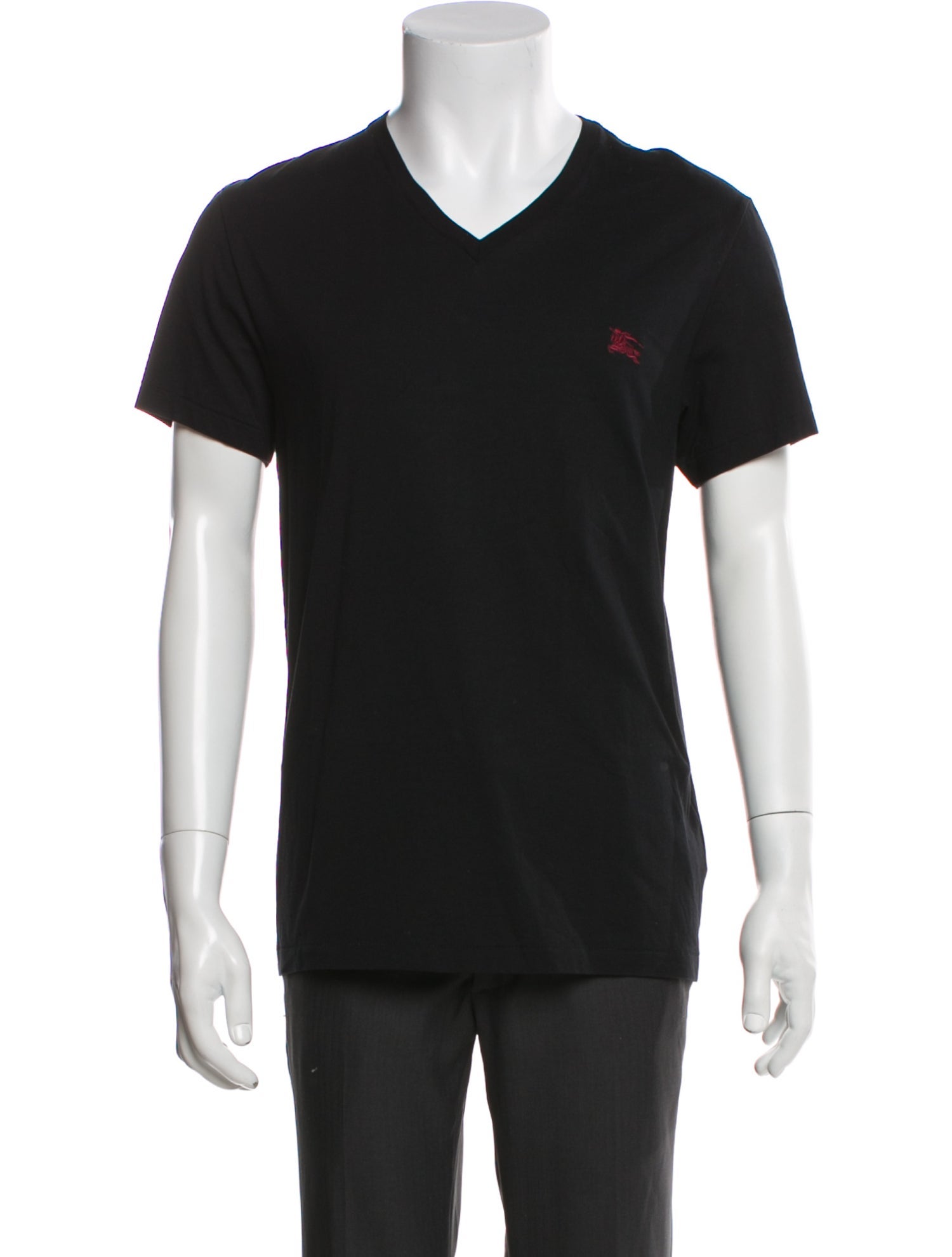 Burberry Nova Check Pattern V-Neck T-Shirt