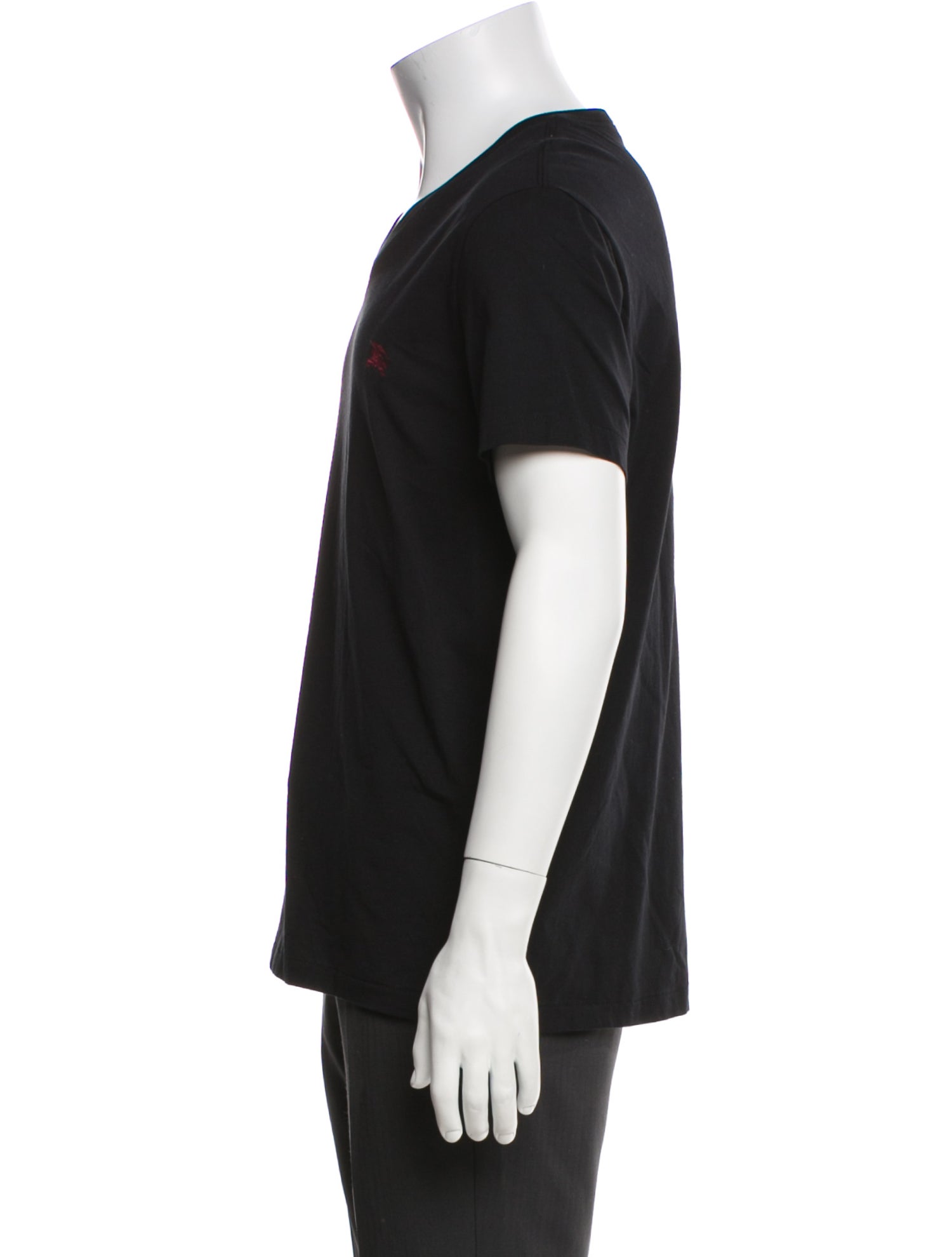 Burberry Nova Check Pattern V-Neck T-Shirt