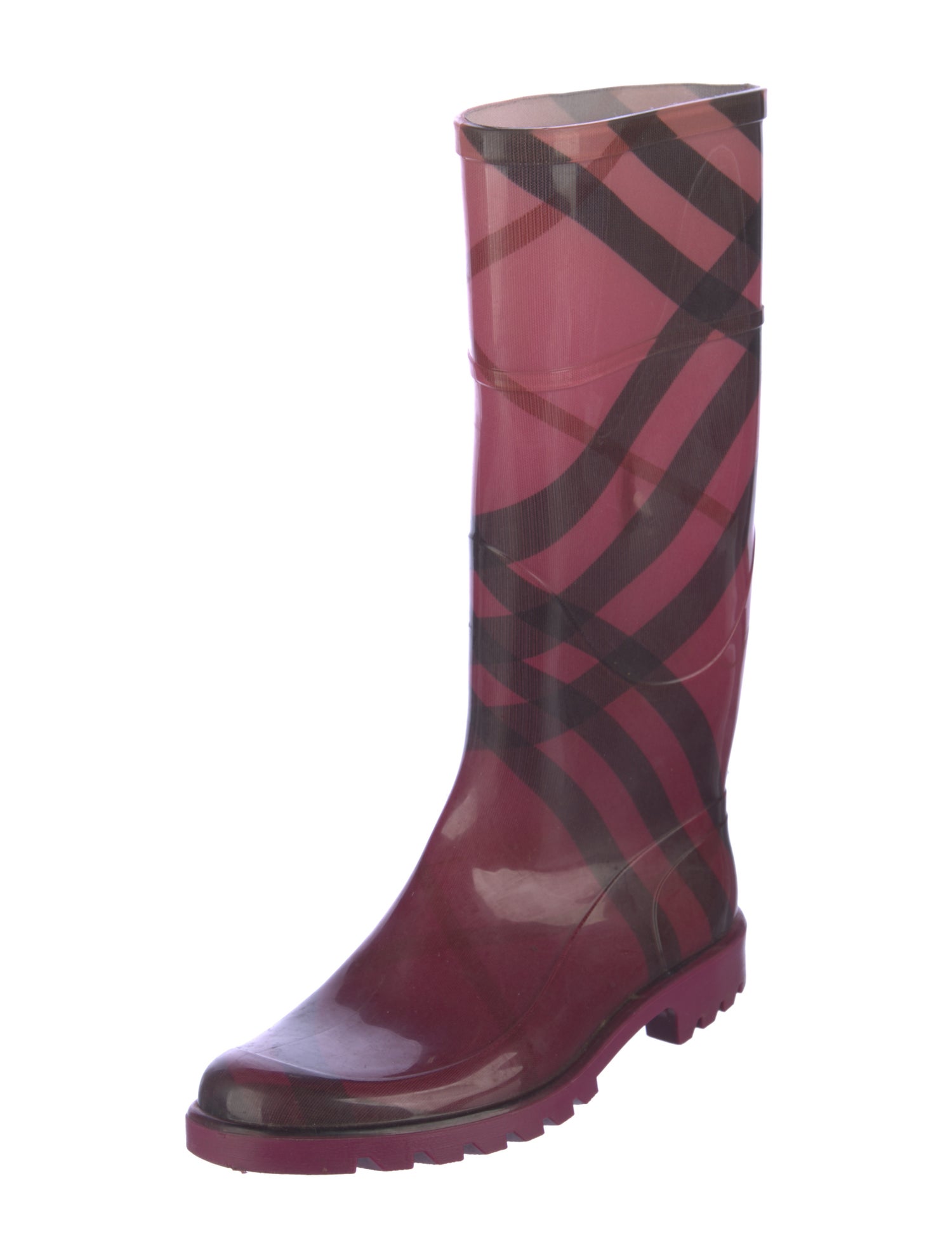 Burberry Exploded Check Pattern Rubber Rain Boots
