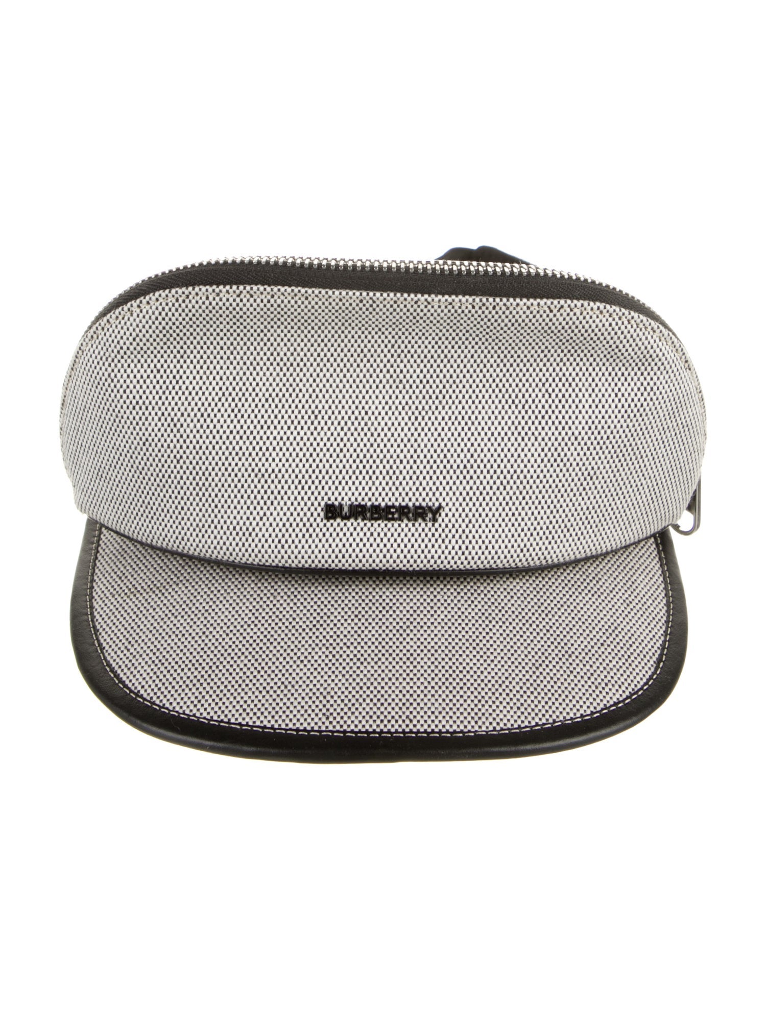 Burberry Leather-Trimmed Visor