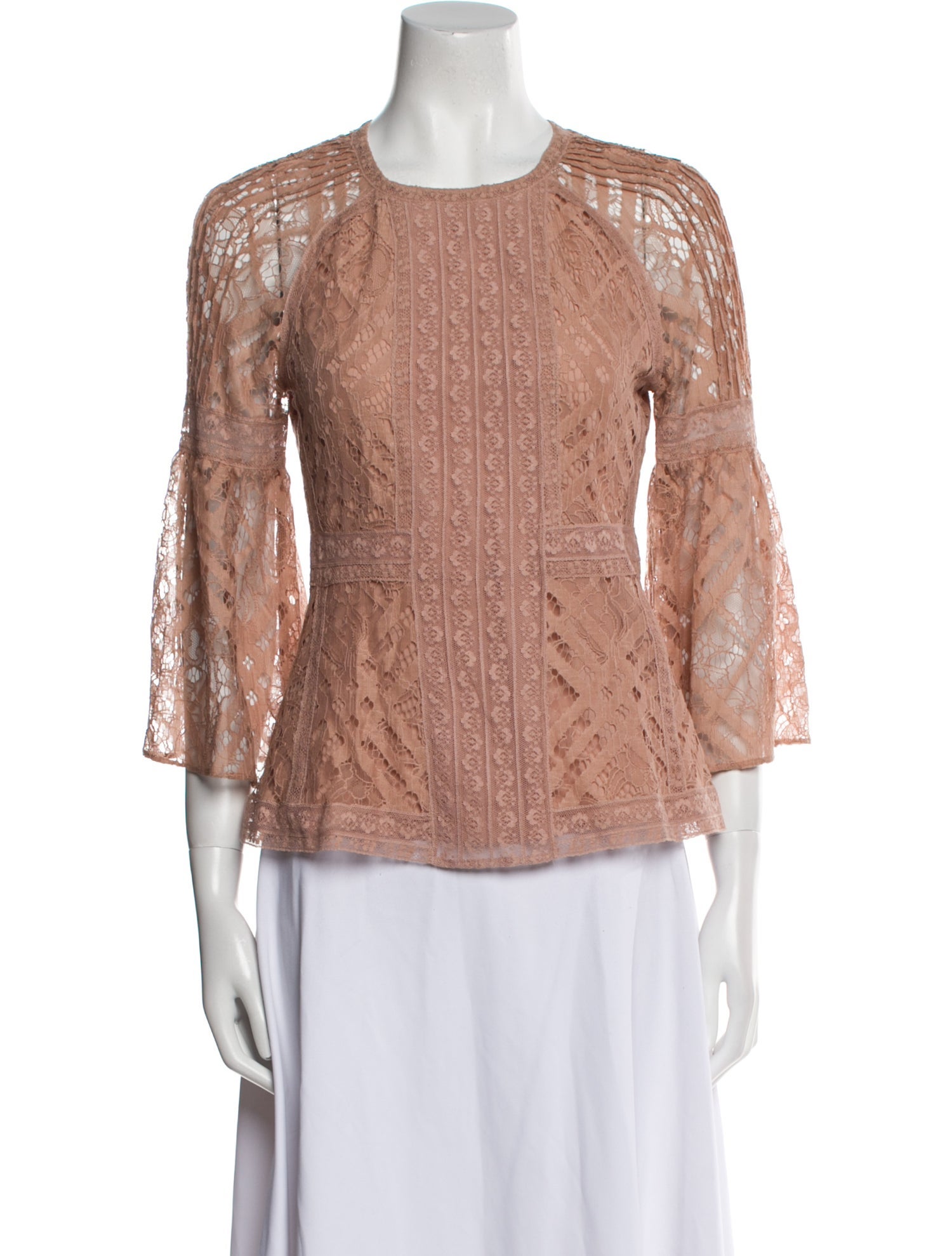 Burberry Lace Pattern Crew Neck Top