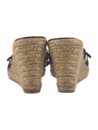 Burberry Nova Check Pattern Patent Leather Espadrilles