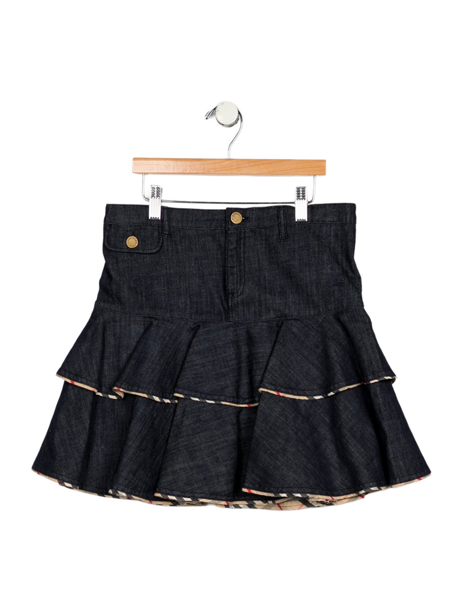 Burberry Burberry Pleated Patterned Skirt