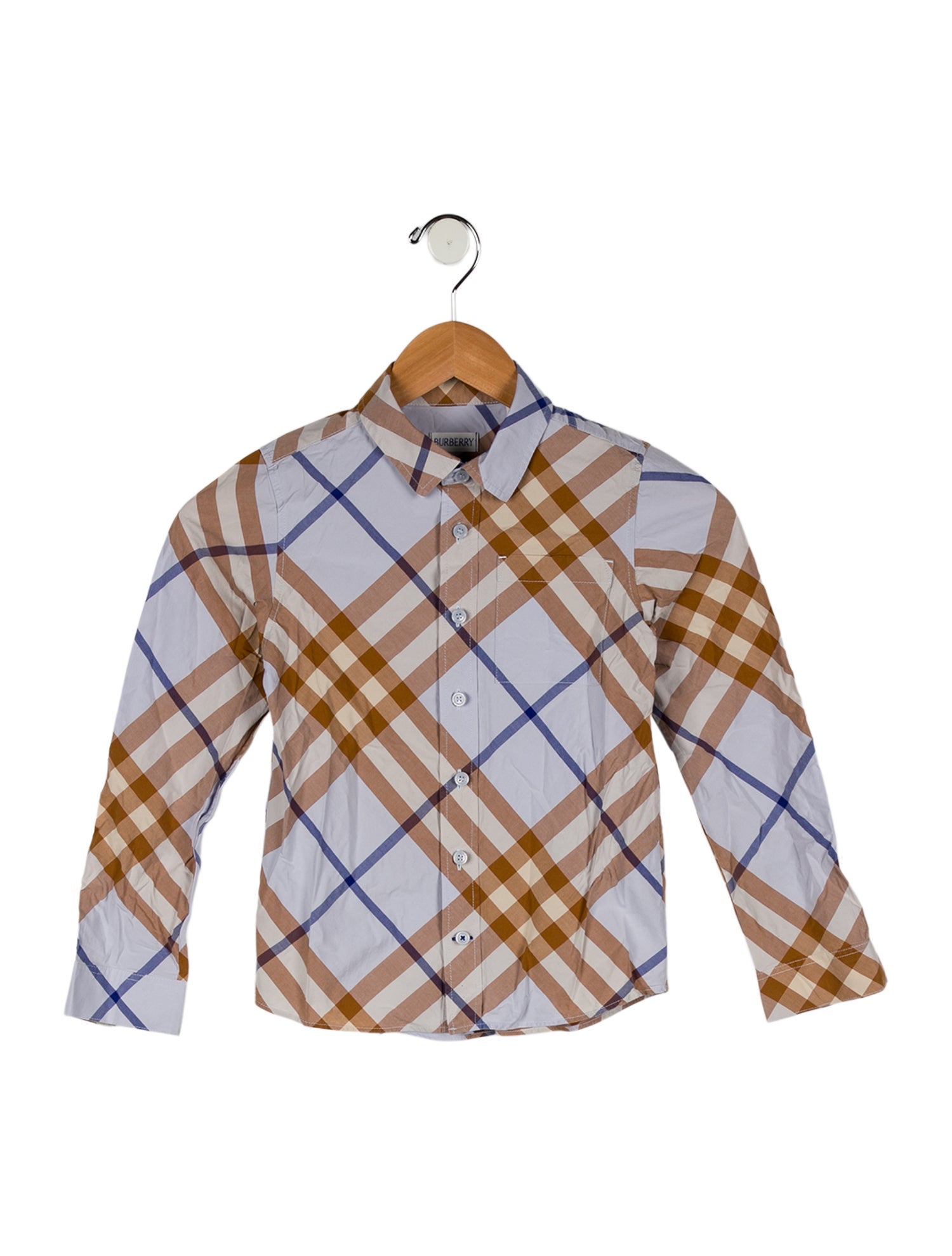 Burberry Boys' Plaid Print Button Up