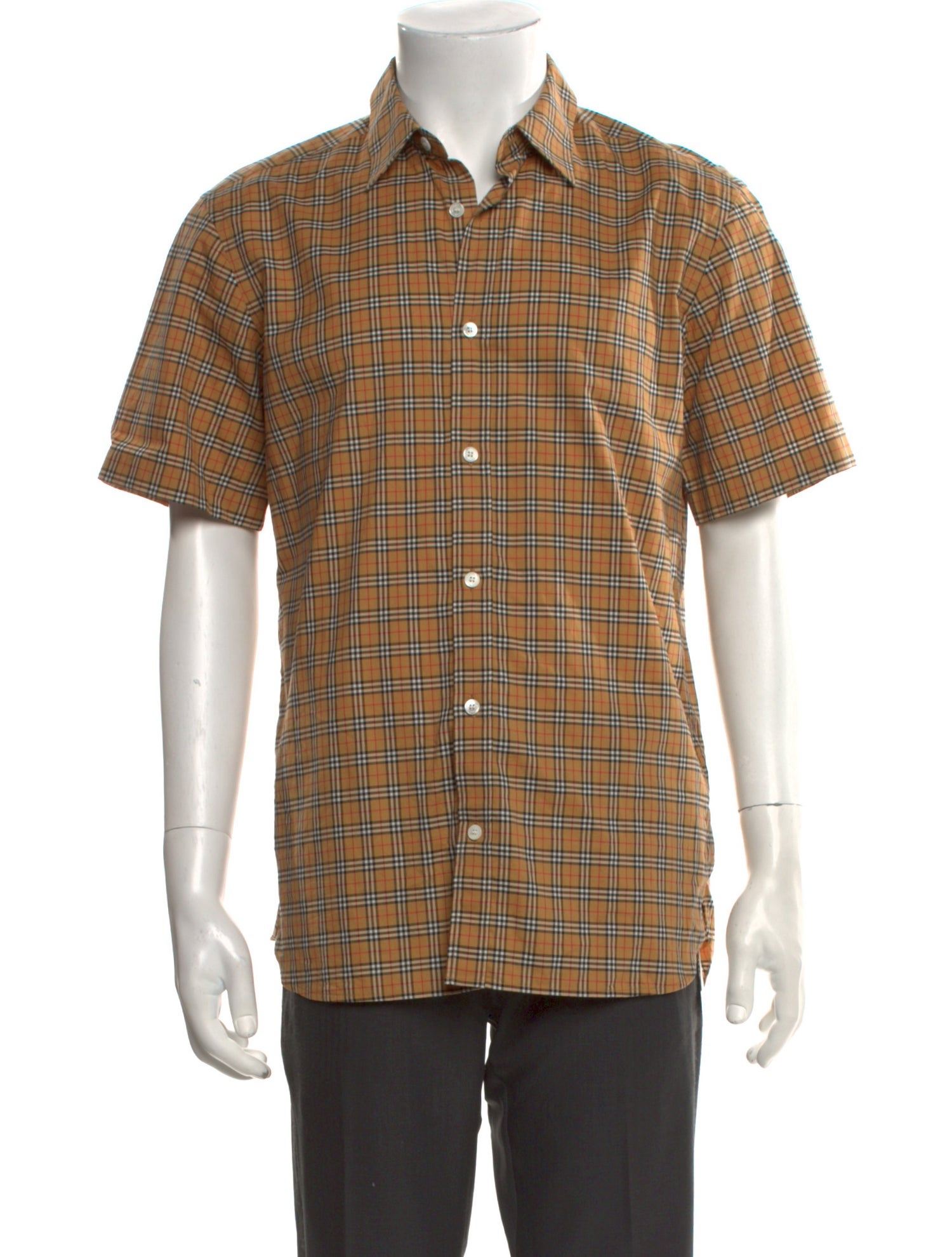 Burberry Plaid Print Short Sleeve Shirt