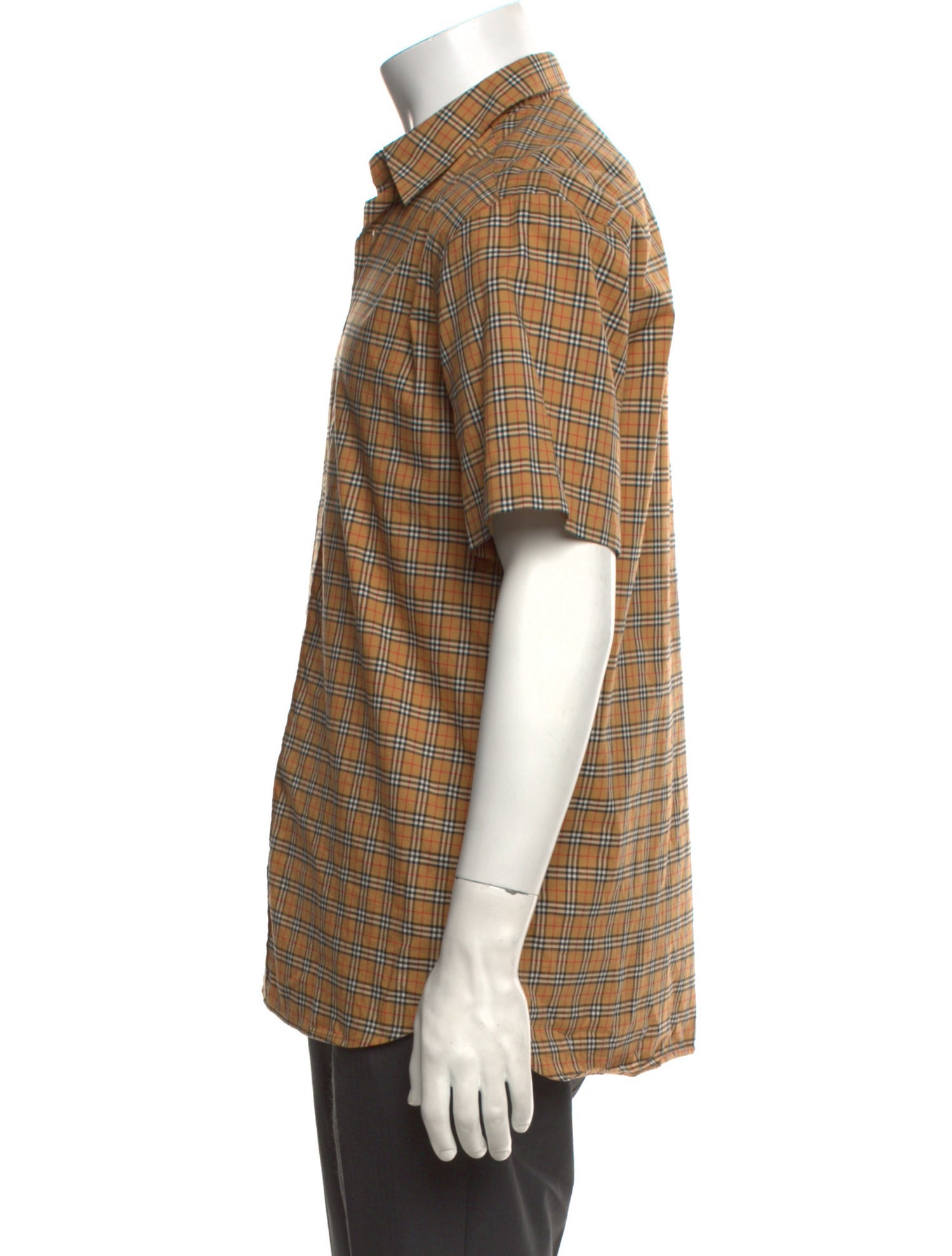 Burberry Plaid Print Short Sleeve Shirt