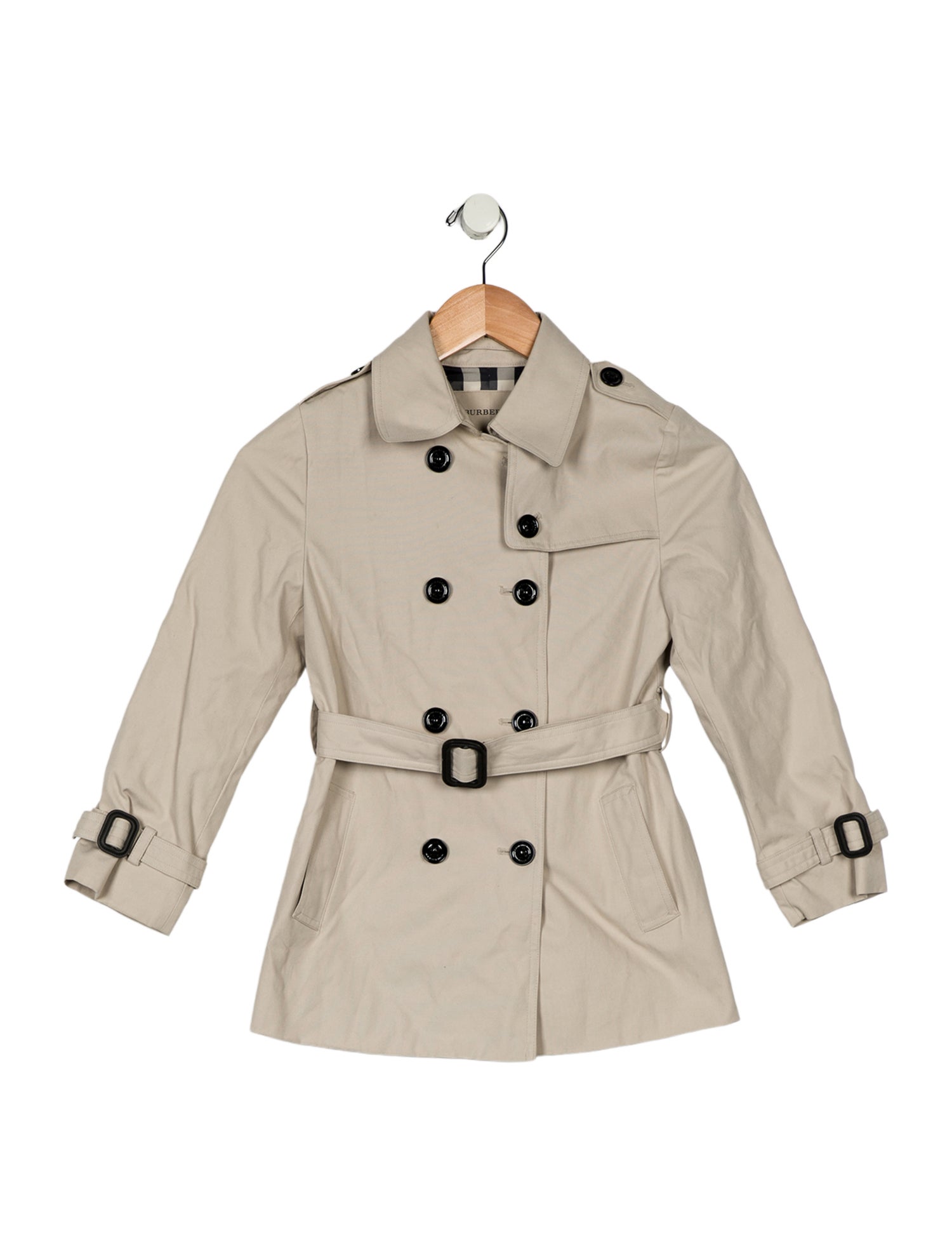 Burberry Girls' Double Breasted Trench Coat