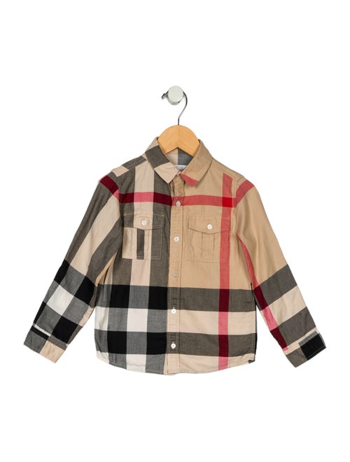Burberry Boys' Patterned Long Sleeve Button Up
