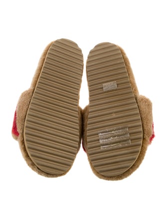 Burberry toddler girls' fur trim slides
