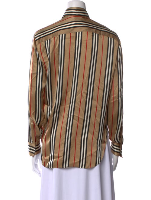 Burberry Silk Striped Button-Up Top
