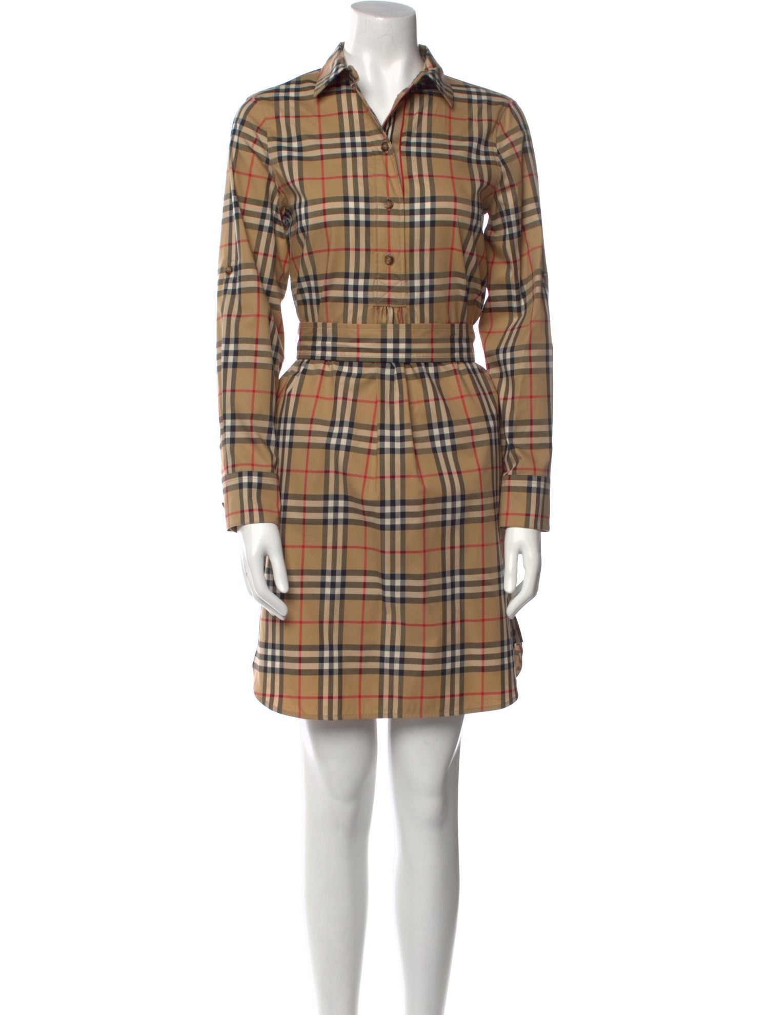 Burberry Plaid Print Knee-Length Dress