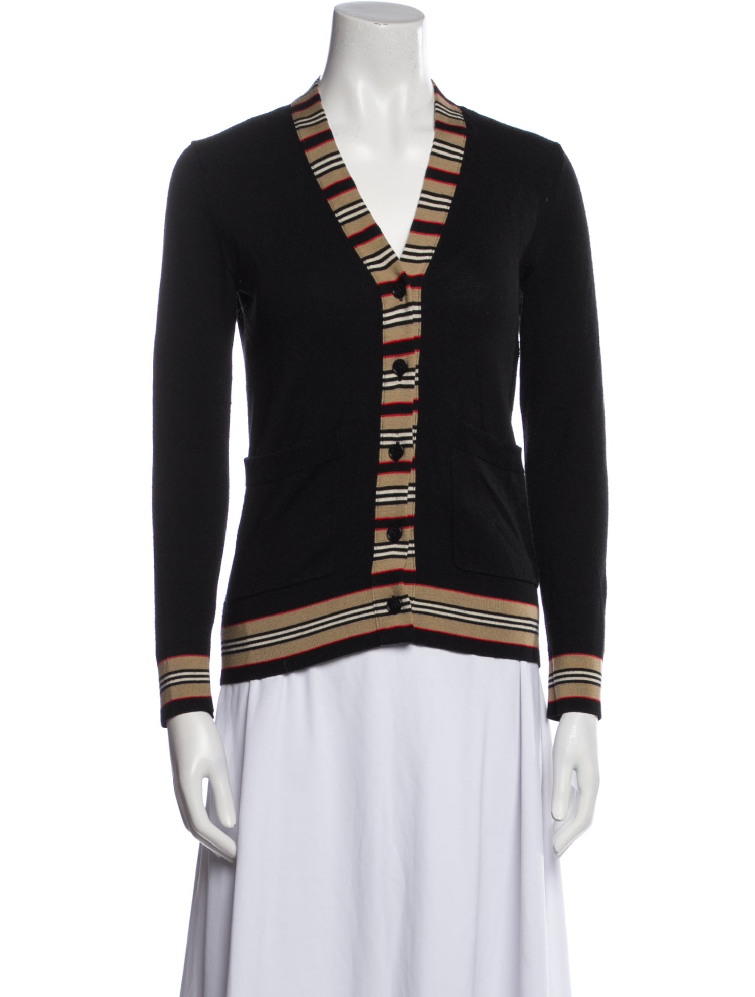 Burberry Striped V-Neck Sweater