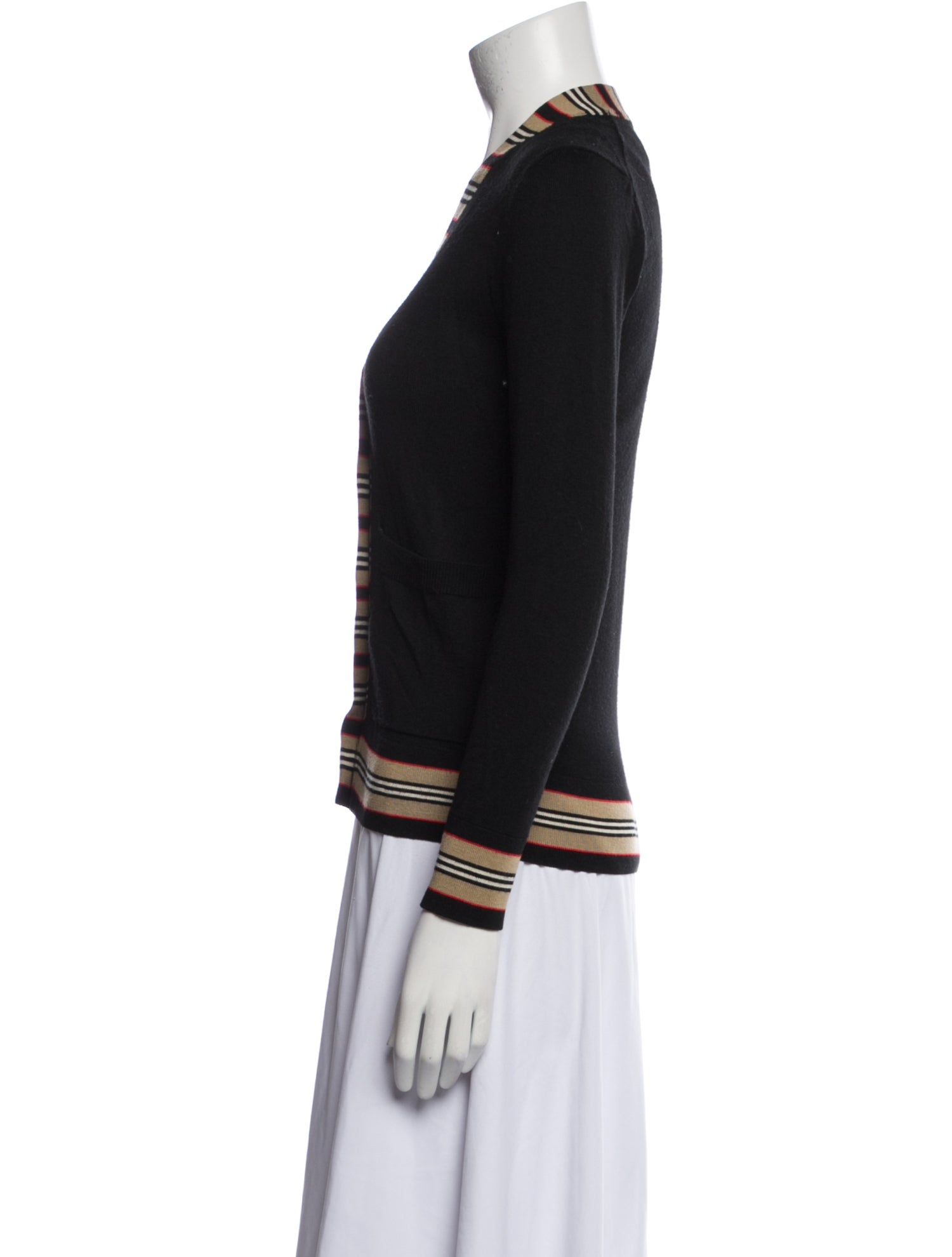 Burberry Striped V-Neck Sweater