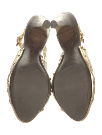 Burberry Nova Check Pattern Leather Slingback Sandals