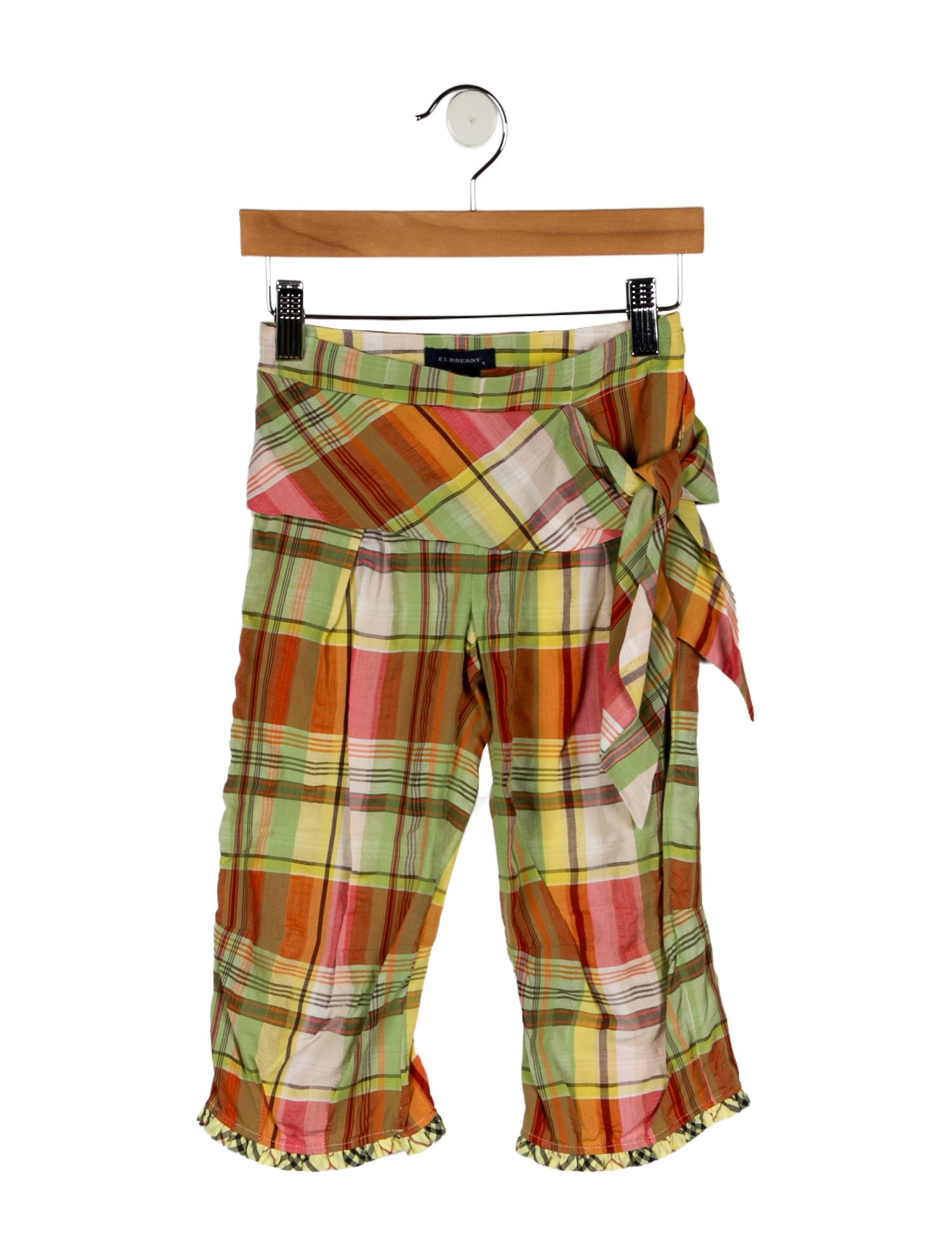 Burberry Girls' Plaid Print Flared Pants