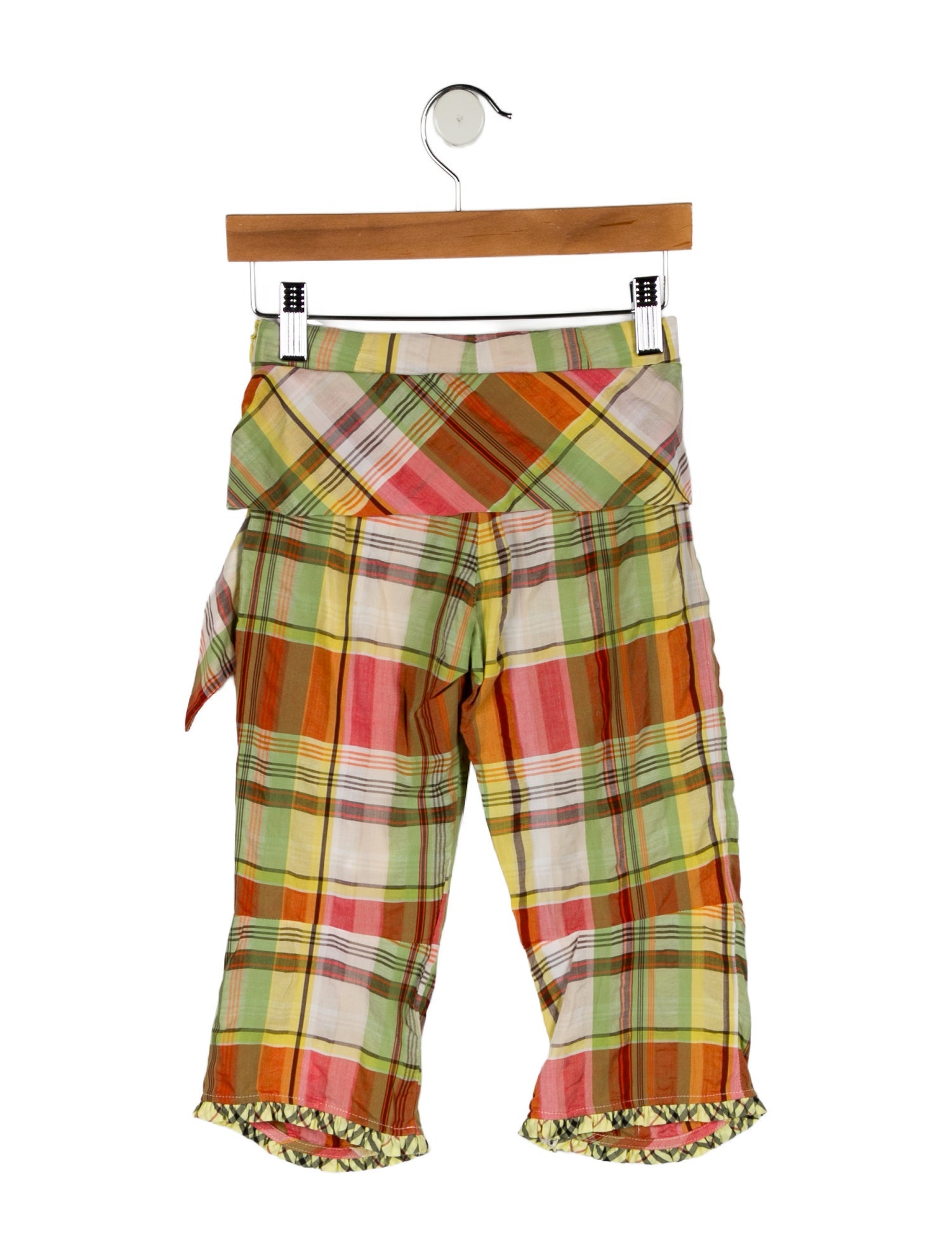 Burberry Girls' Plaid Print Flared Pants