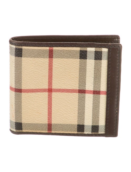 Burberry Haymarket Check Pattern Striped Bifold Wallet